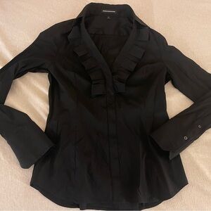 Express Black Ruffled Women's Top